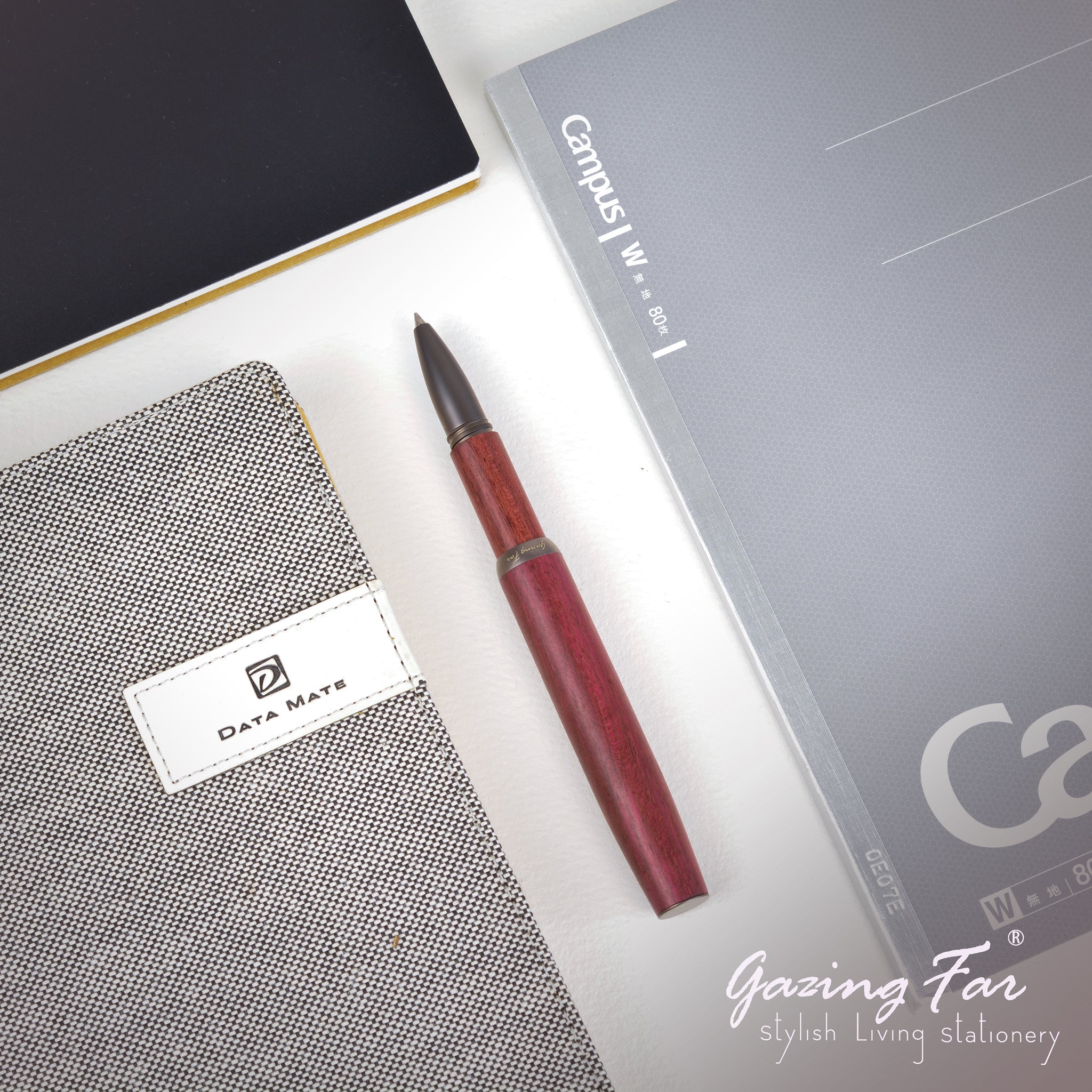 tmX , Purple Heart Wood, the most tiny wooden rollerball pen from Gazing Far.